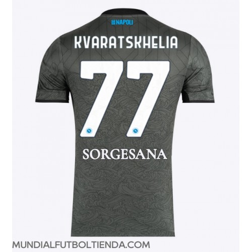 Camiseta SSC Napoli Khvicha Kvaratskhelia #77 Tercera Equipación Replica 2024-25 mangas cortas